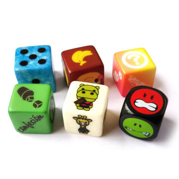 Dados de plástico de dados impressos para jogos de tabuleiro